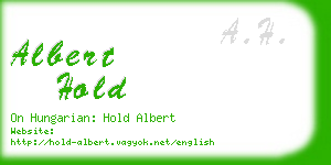 albert hold business card